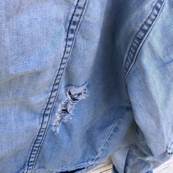 Forever 21 Distressed Denim Jacket | SIZE L - Picture 5 of 12
